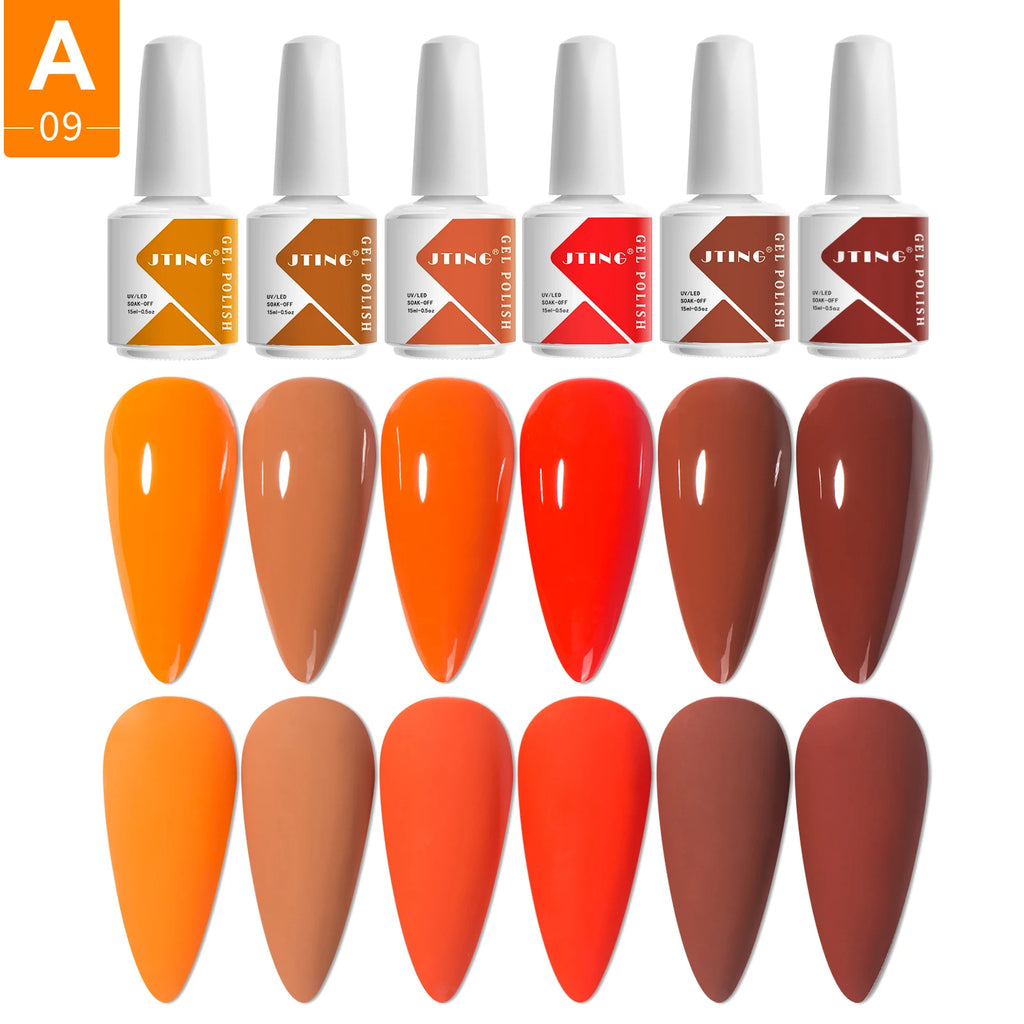 6 Colors Gel Nail Polish Set – Soak Off UV Gel with Box