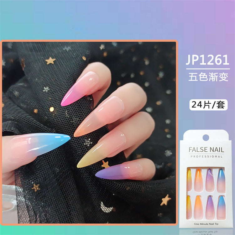 Long Coffin Press On Nails – Colorful Matte Ballerina False Nails (Wholesale)