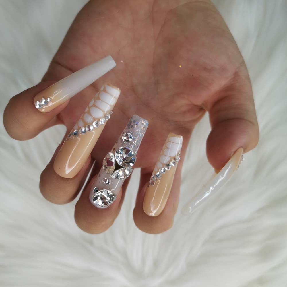 XXL Custom Press On Nails – Handmade Acrylic False Nails with Box