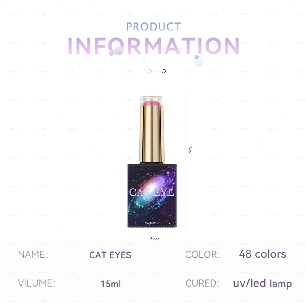 48 Colors Cat Eye Gel Polish Set – Magnetic UV Nail Kit with Box