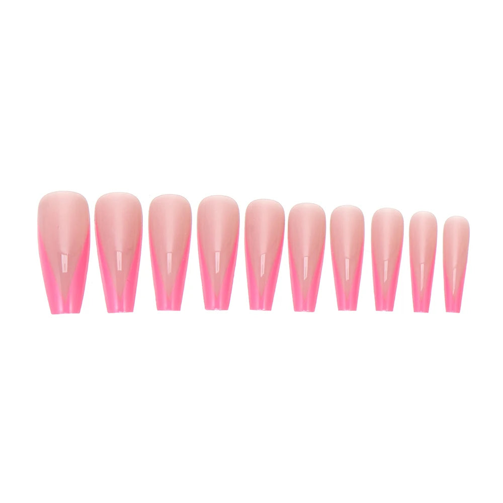 Coffin Press On Nails with Designs – False Nail Tips Set with Glue