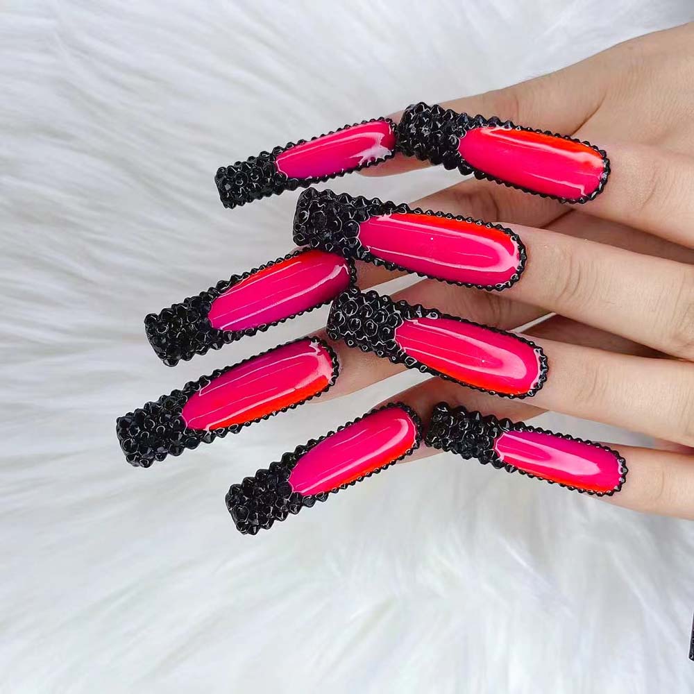 XXL Custom Press On Nails – Handmade Acrylic False Nails with Box