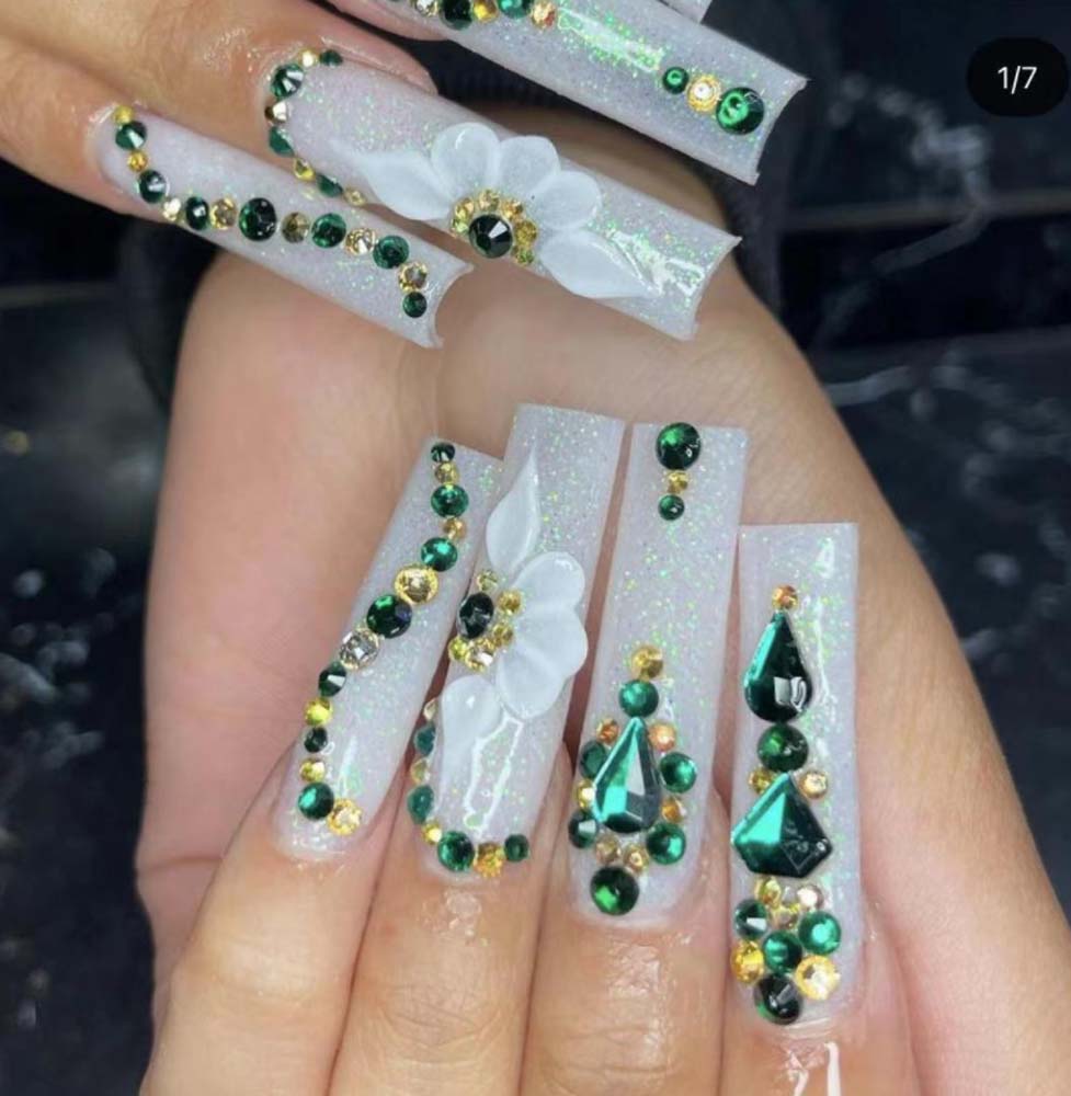 XXL Custom Press On Nails – Handmade Acrylic False Nails with Box