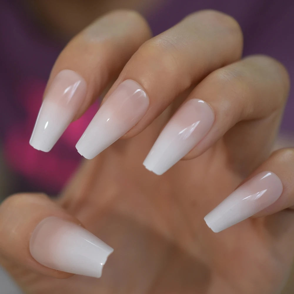 Modern Grey Geometric Coffin Press-On Nails