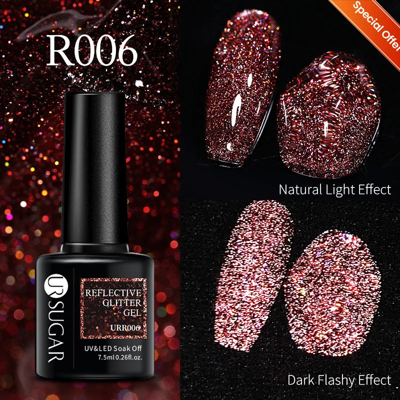 7.5ml Glitter UV Gel Nail Polish – Colorful Sequins Soak Off Gel