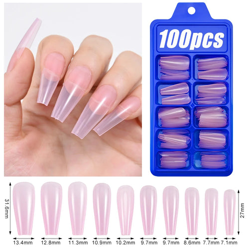100pcs Light Pink Press On Nails – Full Set False Nails