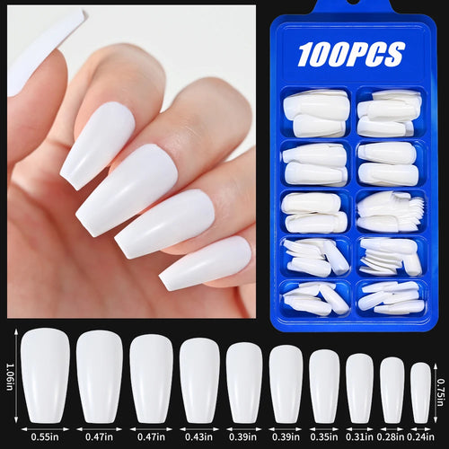 100pcs Light Pink Press On Nails – Full Set False Nails
