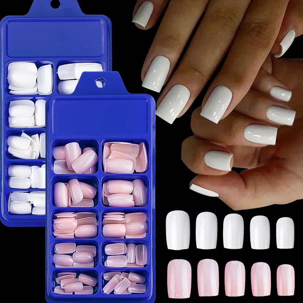 100pcs Light Pink Press On Nails – Full Set False Nails