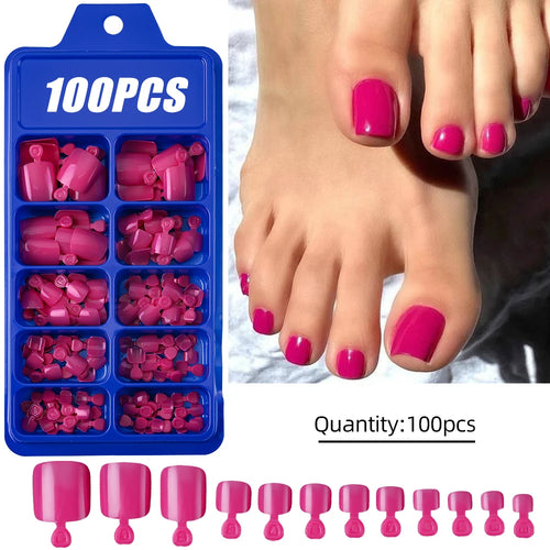 100pcs Light Pink Press On Nails – Full Set False Nails