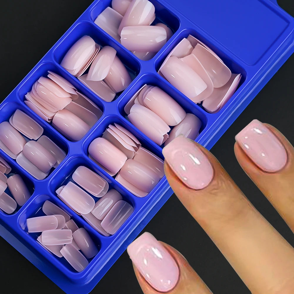 100pcs Light Pink Press On Nails – Full Set False Nails