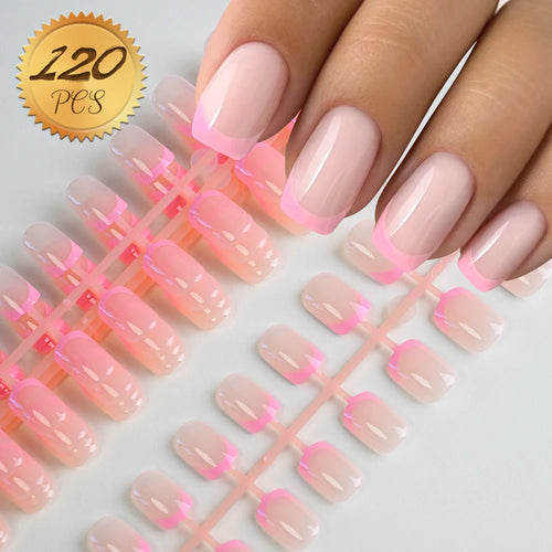 100pcs Light Pink Press On Nails – Full Set False Nails