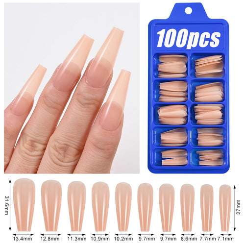 100pcs Light Pink Press On Nails – Full Set False Nails