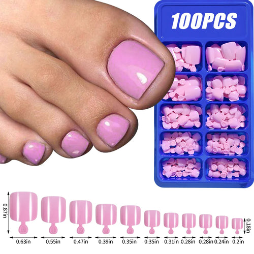100pcs Light Pink Press On Nails – Full Set False Nails