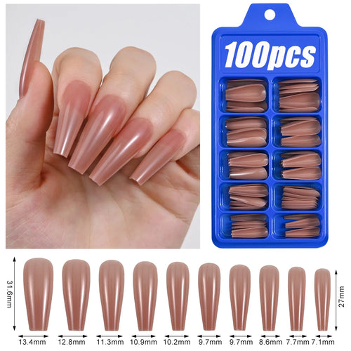 100pcs Light Pink Press On Nails – Full Set False Nails