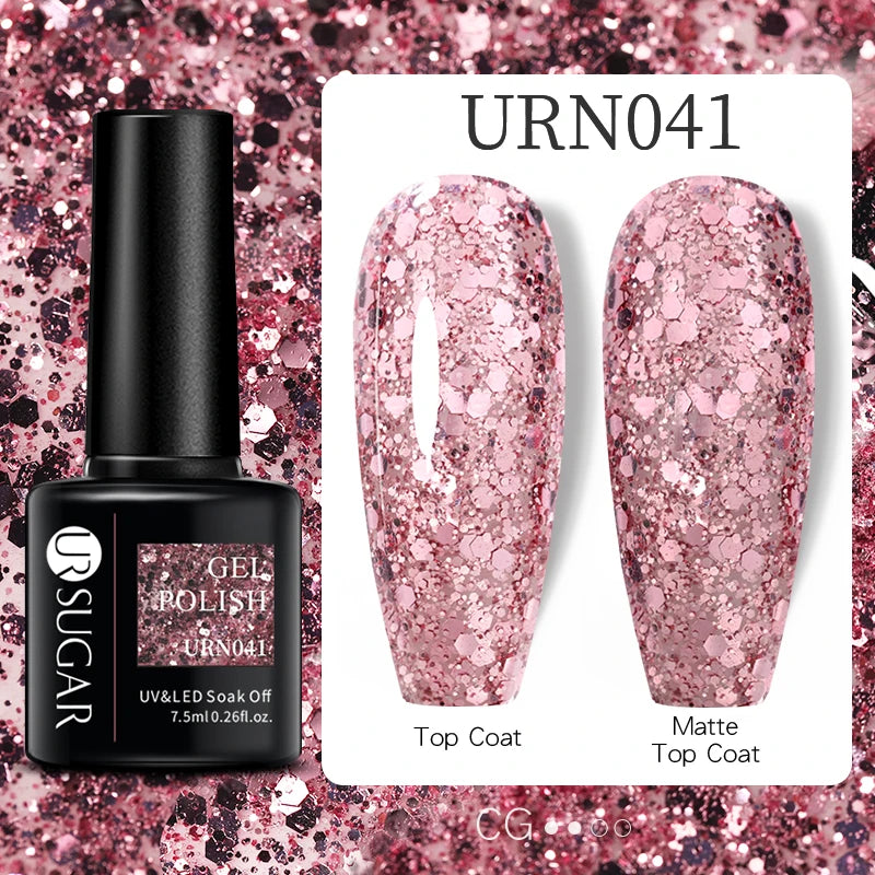 7.5ml Glitter UV Gel Nail Polish – Colorful Sequins Soak Off Gel