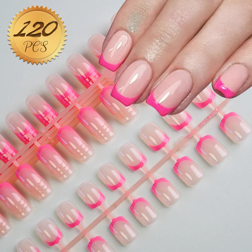 100pcs Light Pink Press On Nails – Full Set False Nails